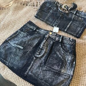 FASHION NOVA Stylish Black Denim Skirt